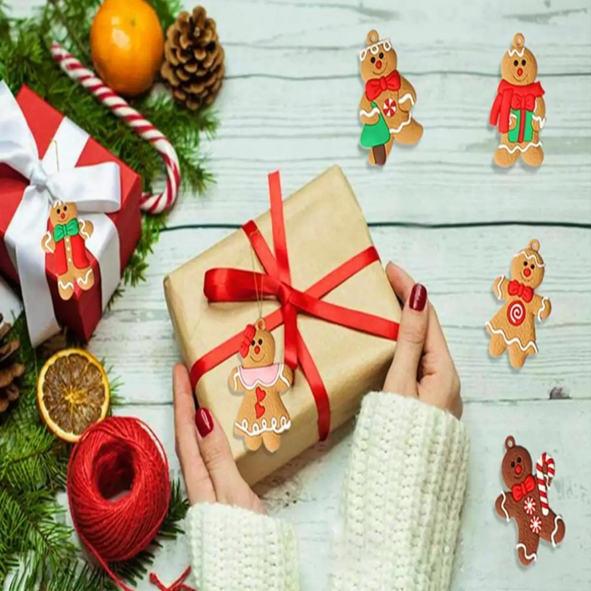 Christmas Gingerbread Men Decorations 7cm Height — feature 9