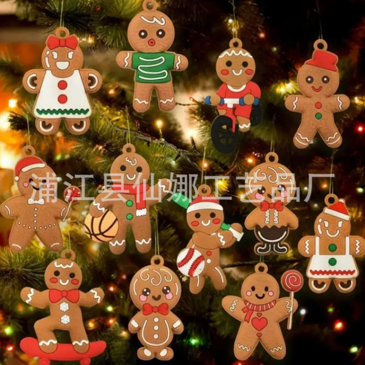 Christmas Gingerbread Men Decorations 7cm Height - Image 2