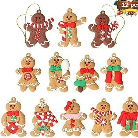 Christmas Gingerbread Men Decorations 7cm Height - Image 3