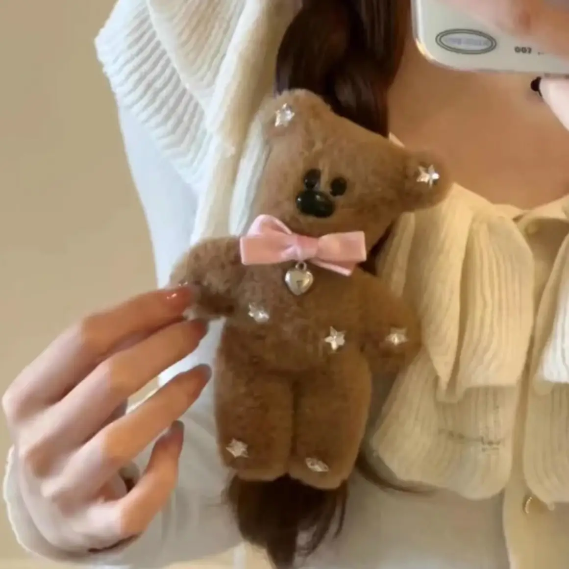Mr. Bean Bear with Bow & Pearl Button - Image 5