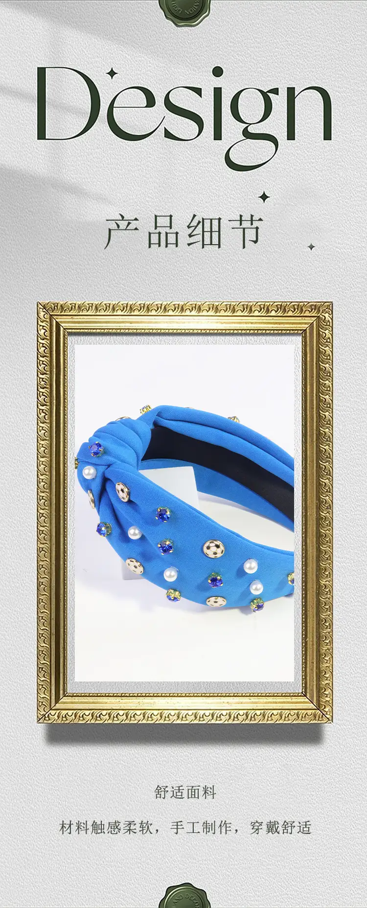 Women's Pearl Diamond Bow Headband Multi-Color — feature 4