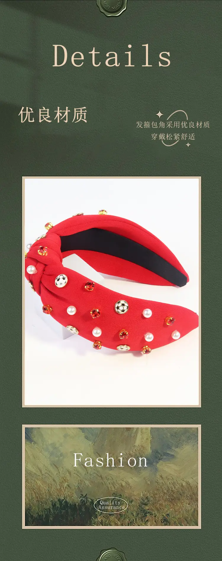 Women's Pearl Diamond Bow Headband Multi-Color — feature 5