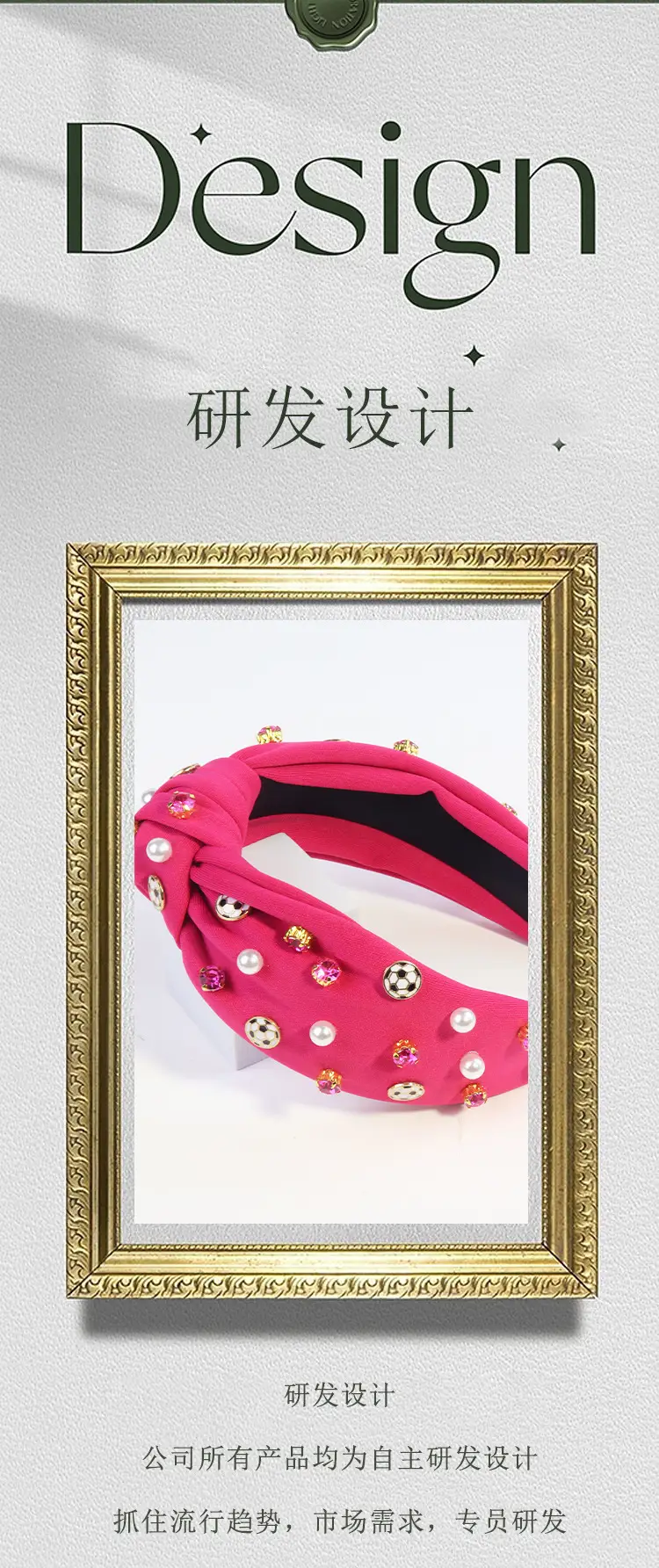 Women's Pearl Diamond Bow Headband Multi-Color — feature 6