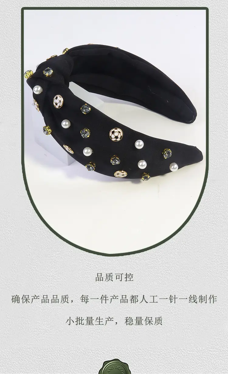 Women's Pearl Diamond Bow Headband Multi-Color — feature 7