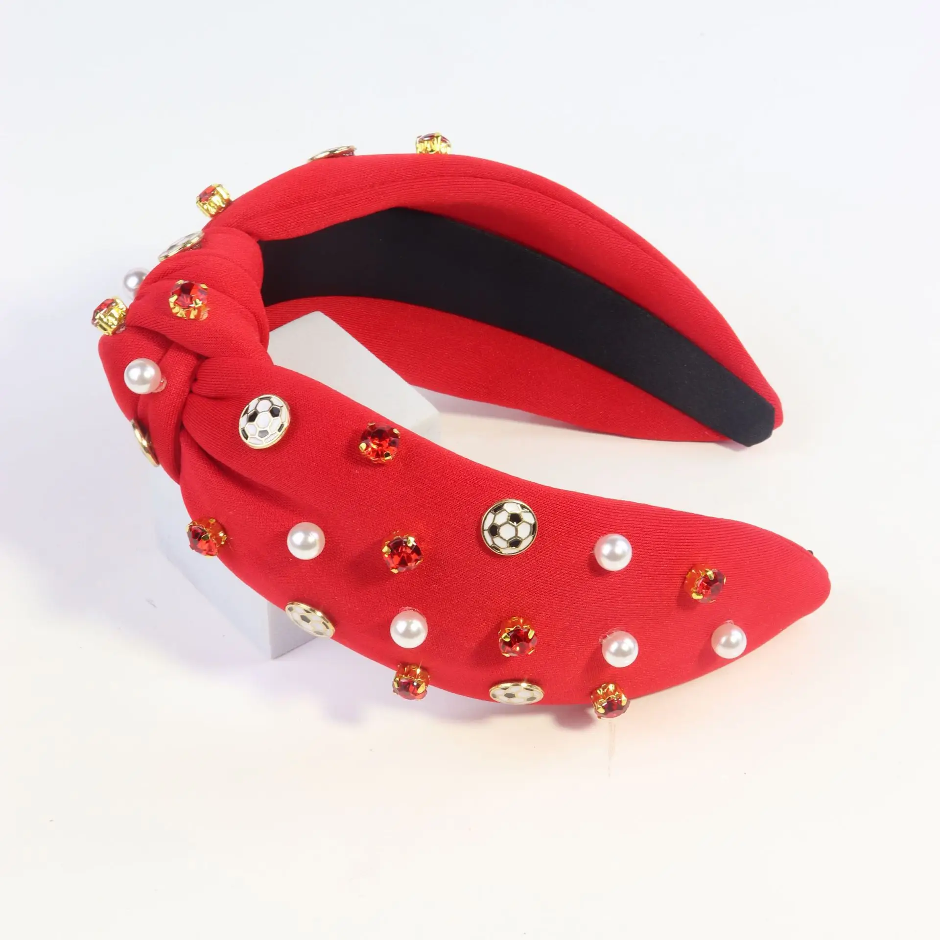 Women's Pearl Diamond Bow Headband Multi-Color - Image 3