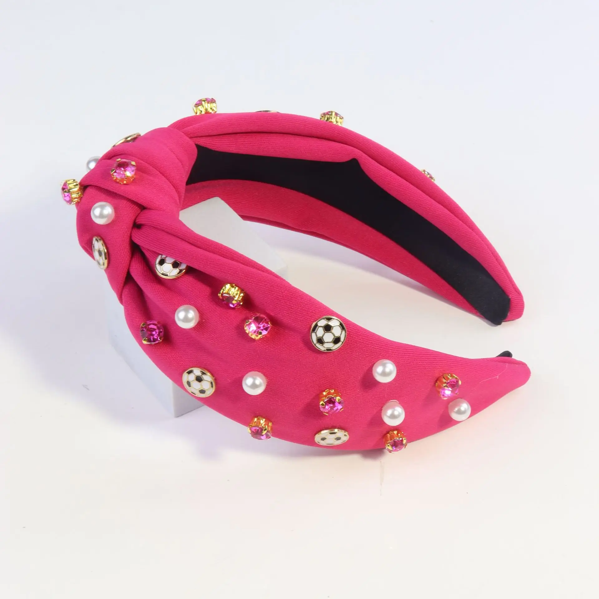 Women's Pearl Diamond Bow Headband Multi-Color - Image 4