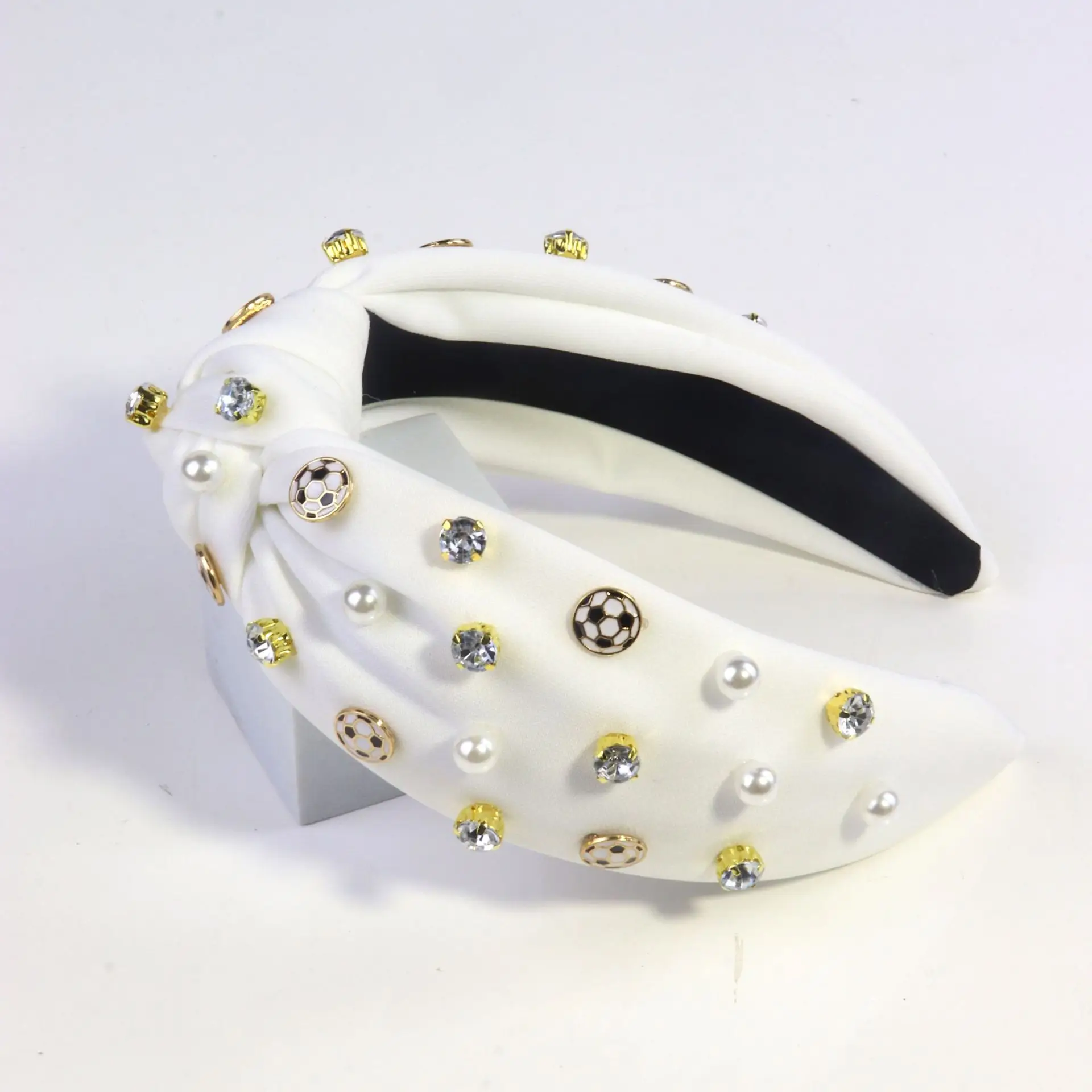 Women's Pearl Diamond Bow Headband Multi-Color - Image 7