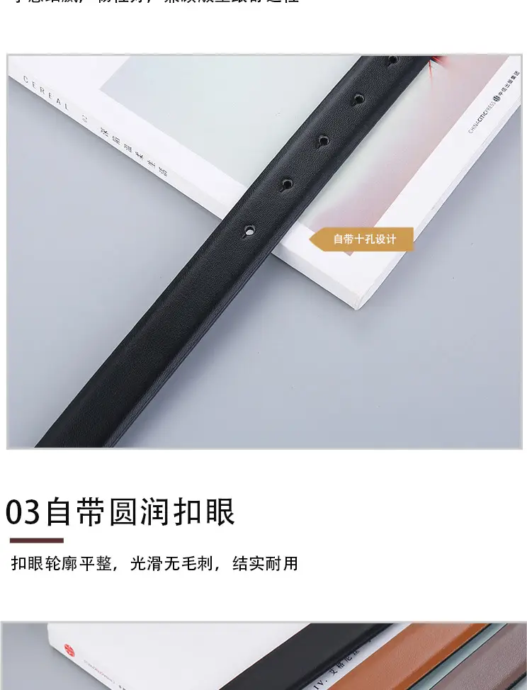 Double-Sided Belt Women Genuine Leather Black — feature 11