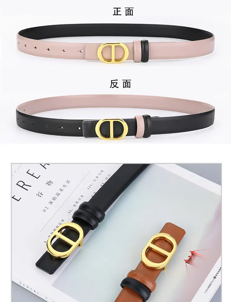 Double-Sided Belt Women Genuine Leather Black — feature 4