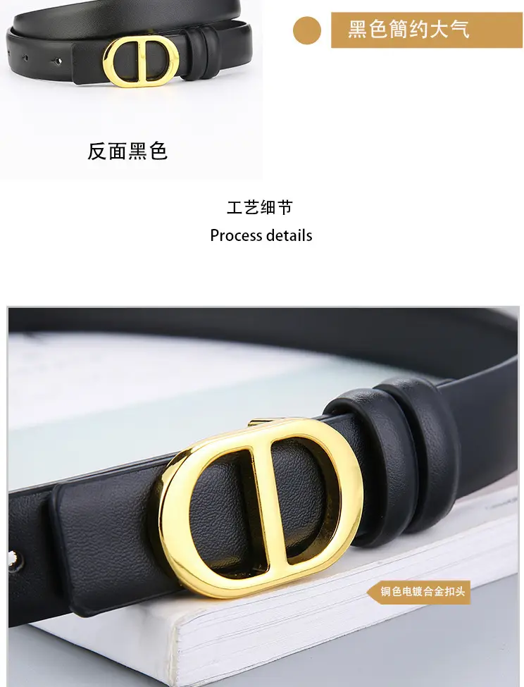 Double-Sided Belt Women Genuine Leather Black — feature 9
