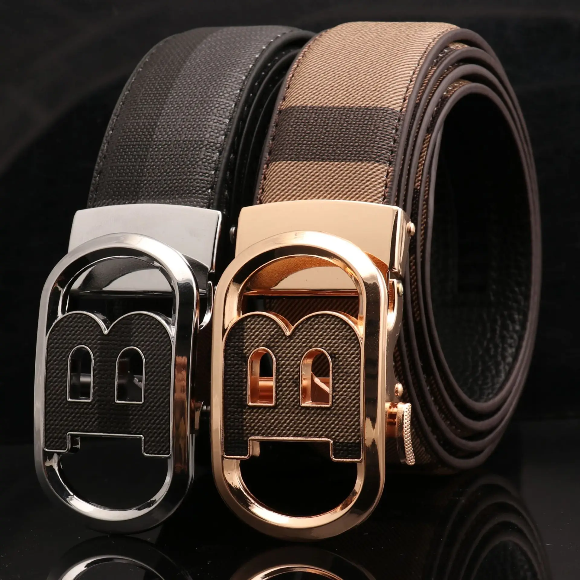 Men's Automatic Buckle Belt with Letter Design - Image 12