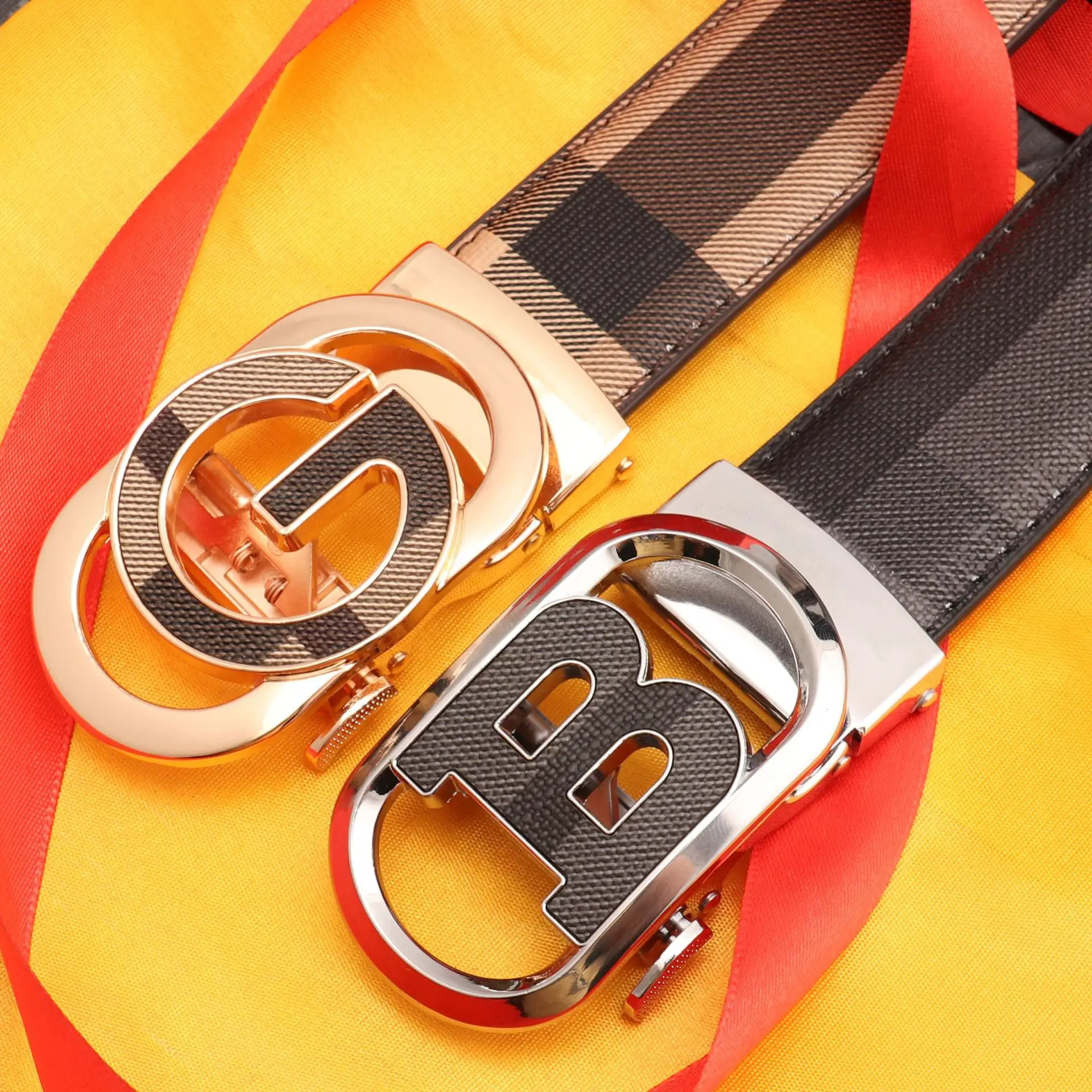 Men's Automatic Buckle Belt with Letter Design - Image 13