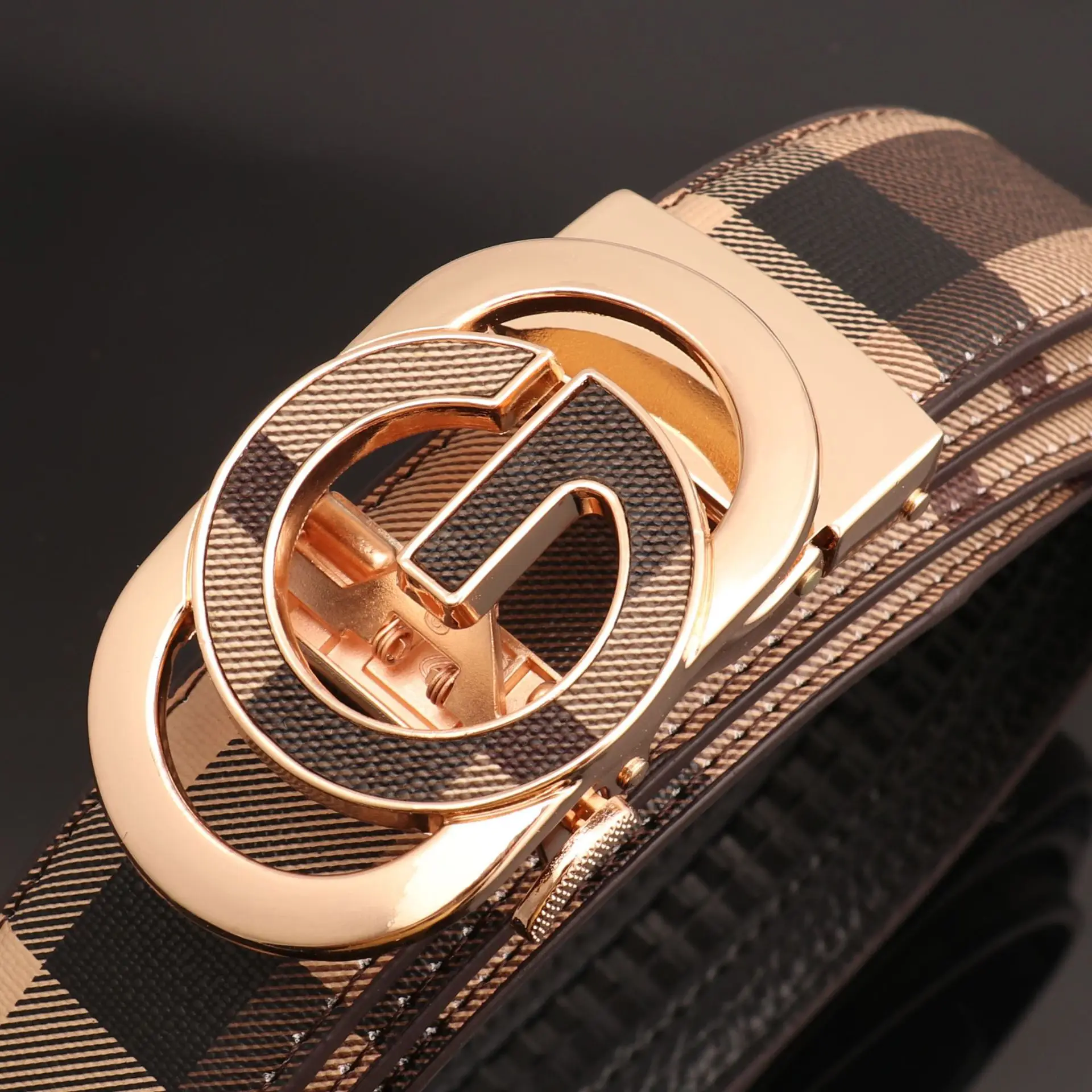Men's Automatic Buckle Belt with Letter Design — feature 13