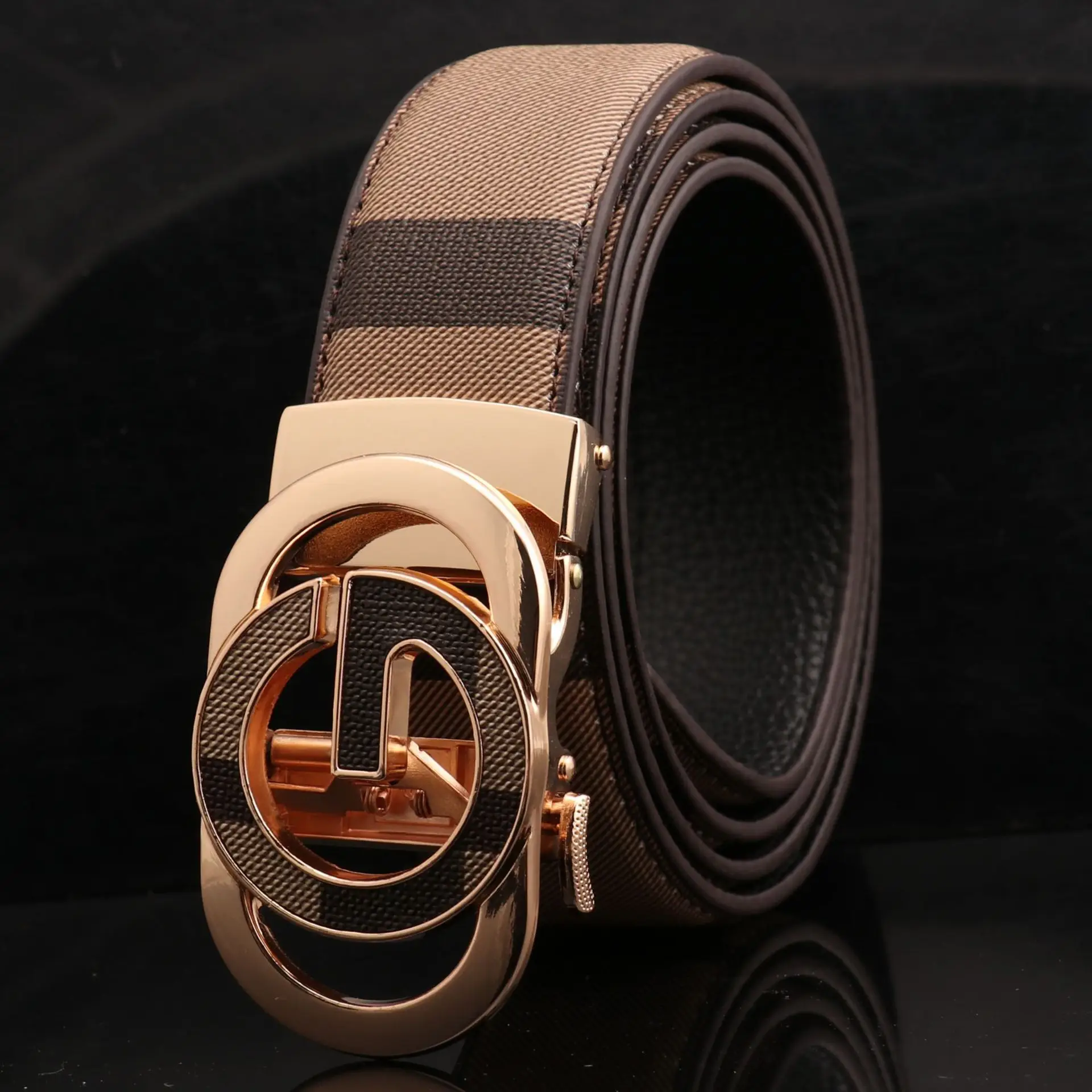Men's Automatic Buckle Belt with Letter Design — feature 16