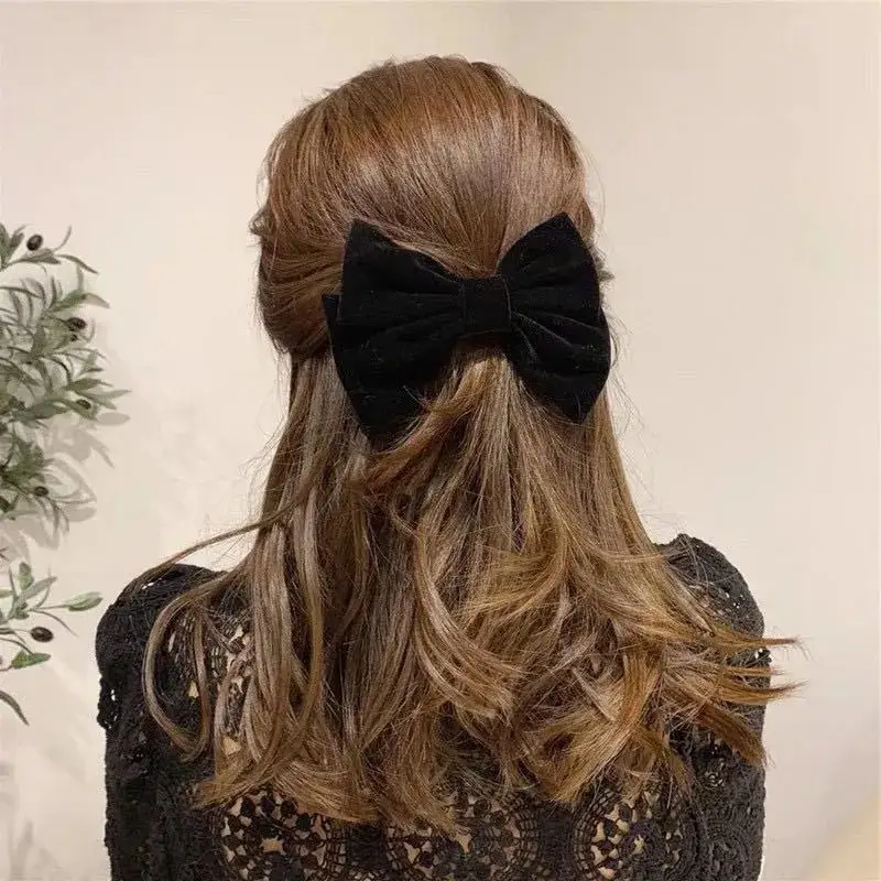 Velvet Big Bow Hair Clip for Women - Image 5