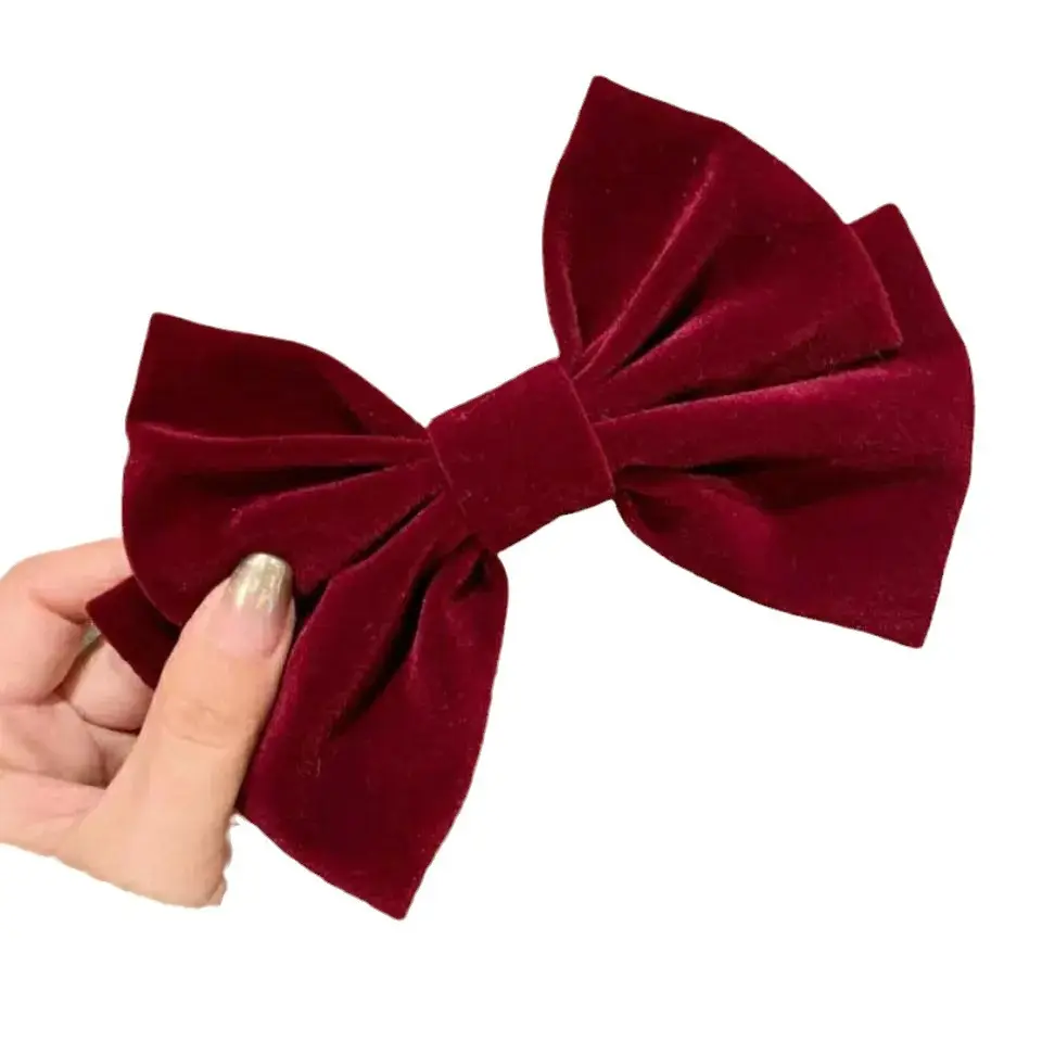 Velvet Big Bow Hair Clip for Women - Image 7
