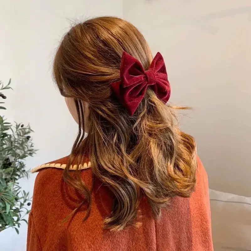 Velvet Big Bow Hair Clip for Women — feature 5