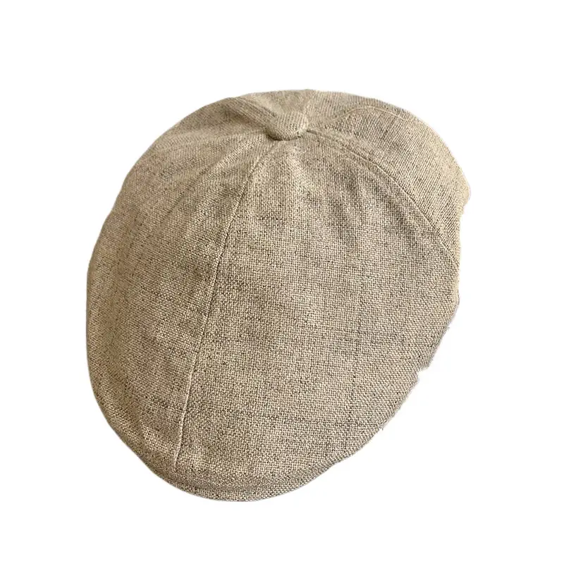Linen Peaked Cap for Women British Newsboy Hat - Image 8