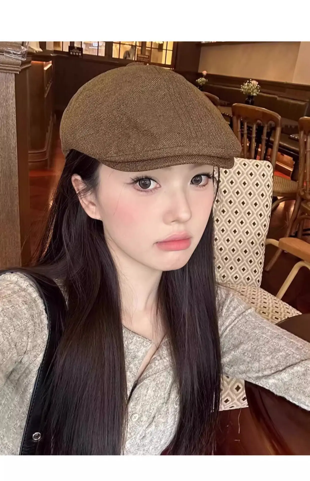Linen Peaked Cap for Women British Newsboy Hat — feature 10