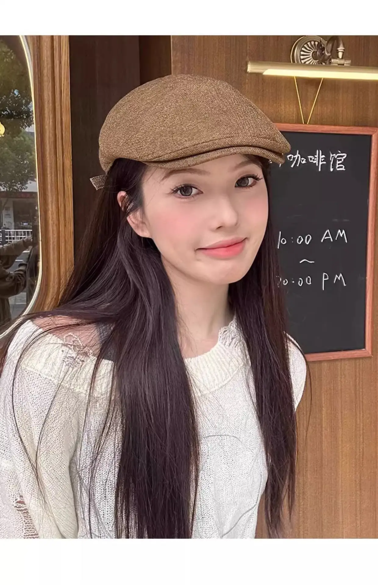 Linen Peaked Cap for Women British Newsboy Hat — feature 16