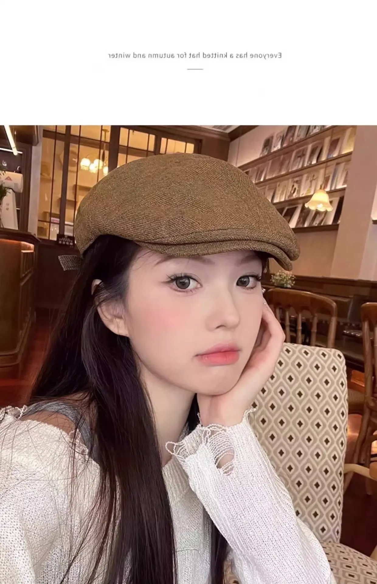 Linen Peaked Cap for Women British Newsboy Hat — feature 7
