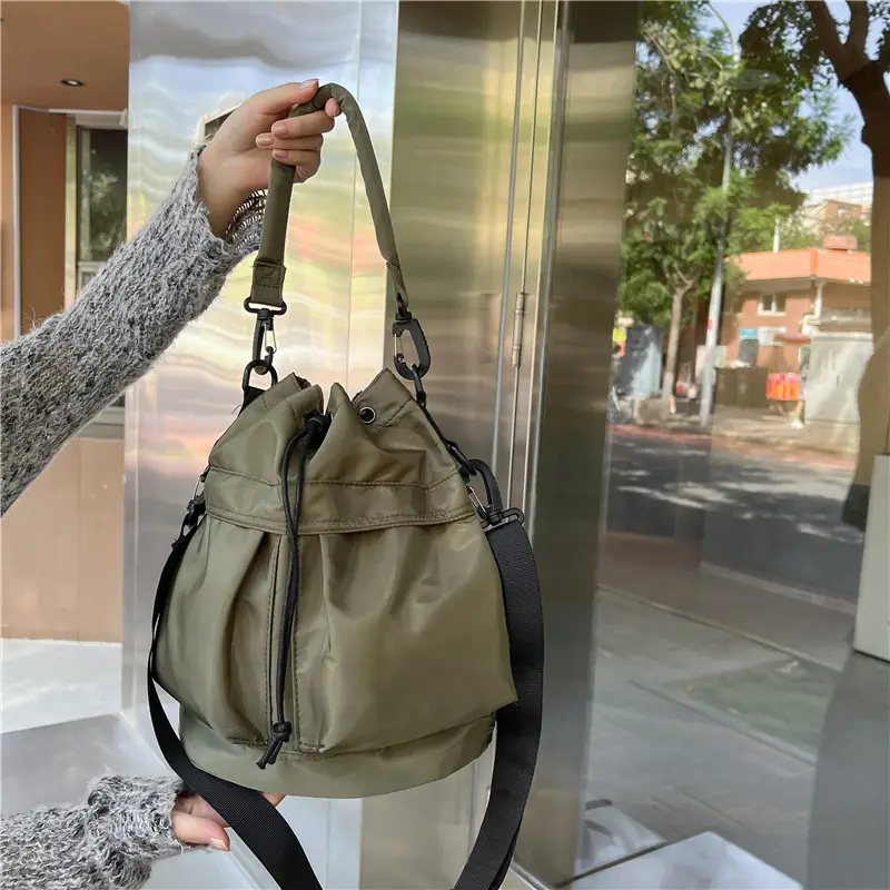 Women's Drawstring Underarm Bag Mint Green - Image 12