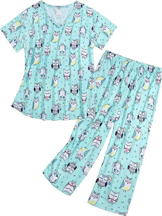 2025 Printed Pajama Set Women Red Christmas Design - Image 4