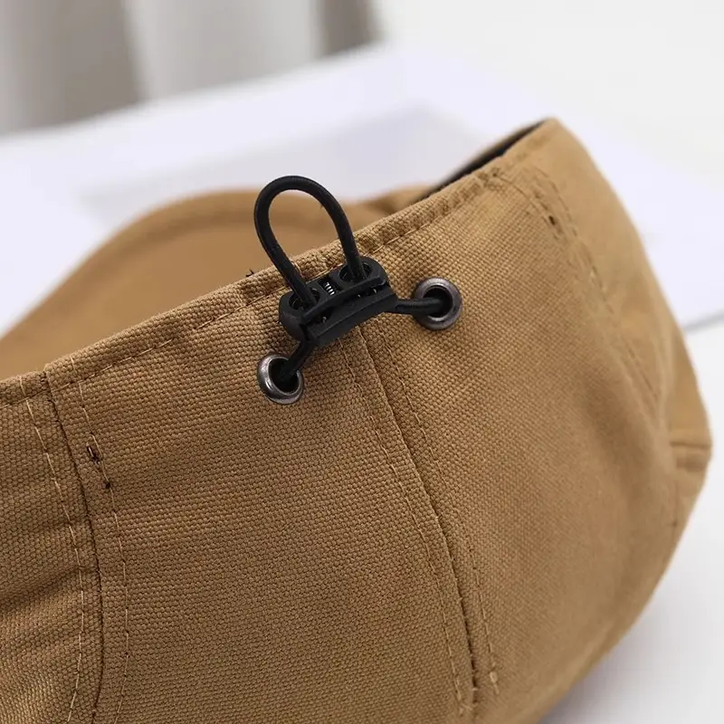 Men Linen Beret Hat Tan Large Bristle Black — feature 19