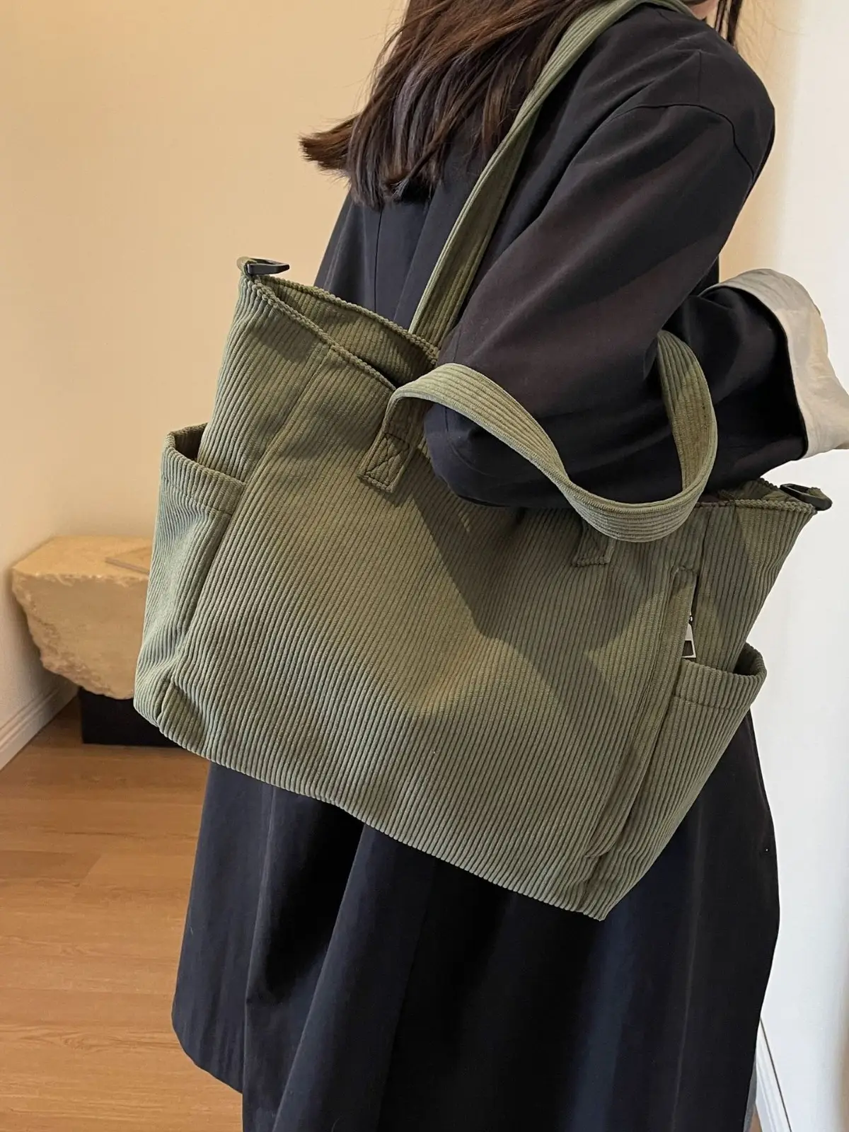 New Corduroy Tote Bag for Women Large Capacity Commuter