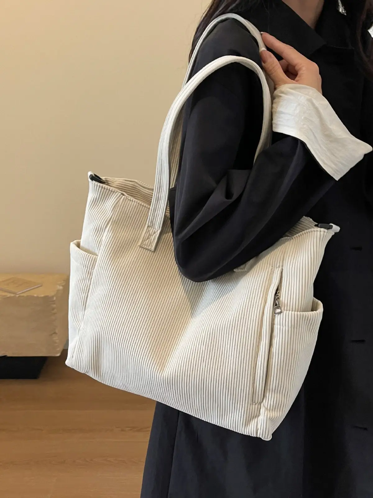 New Corduroy Tote Bag for Women Large Capacity Commuter