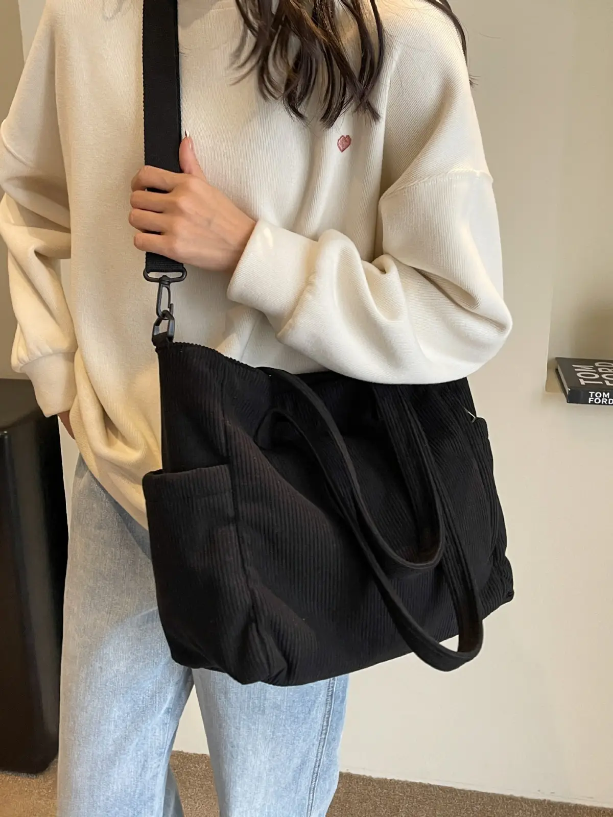 New Corduroy Tote Bag for Women Large Capacity Commuter