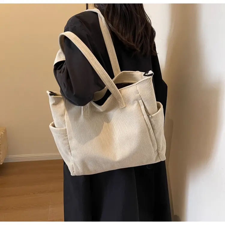 New Corduroy Tote Bag for Women Large Capacity Commuter — feature 17