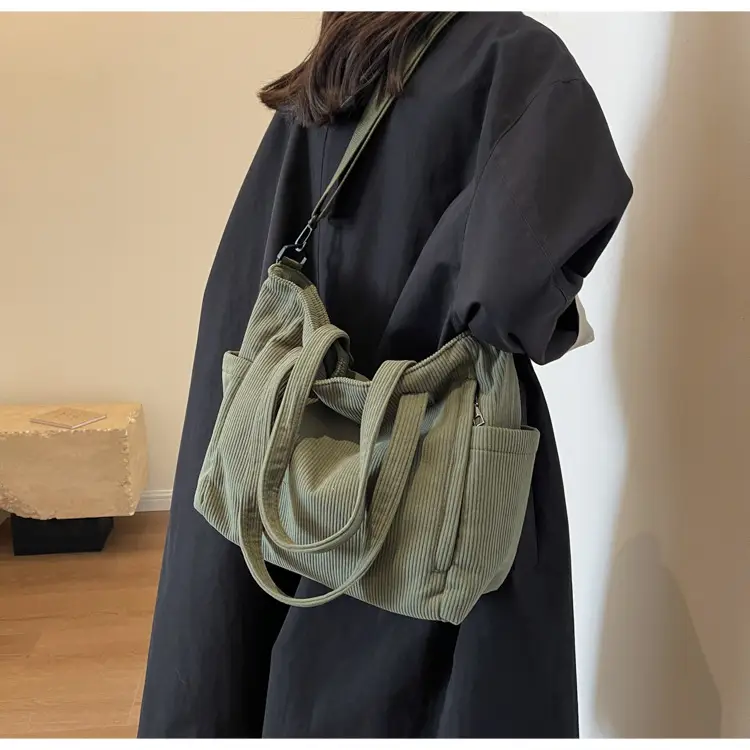 New Corduroy Tote Bag for Women Large Capacity Commuter — feature 19