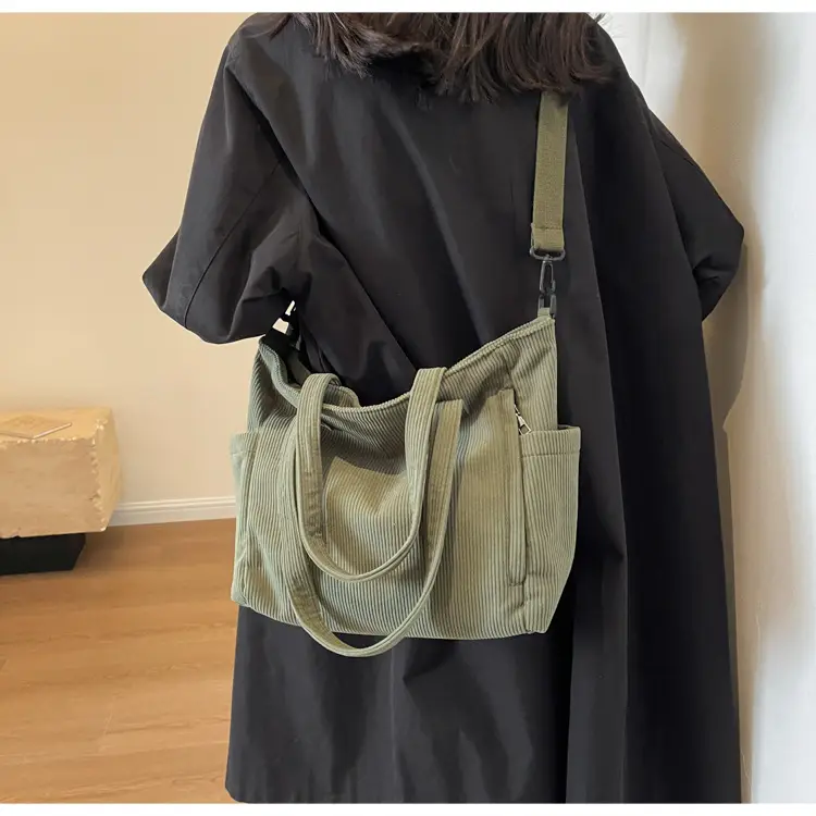 New Corduroy Tote Bag for Women Large Capacity Commuter — feature 21