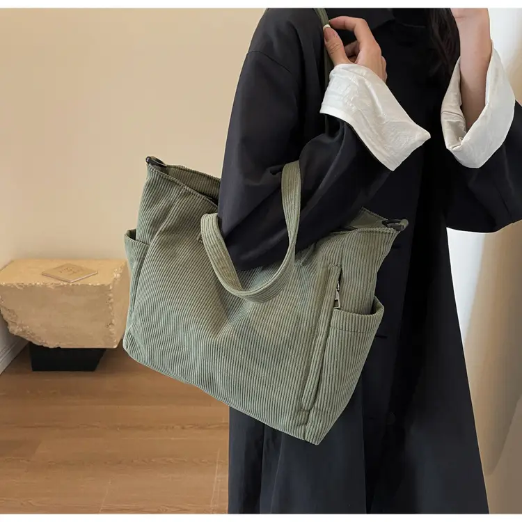 New Corduroy Tote Bag for Women Large Capacity Commuter — feature 22