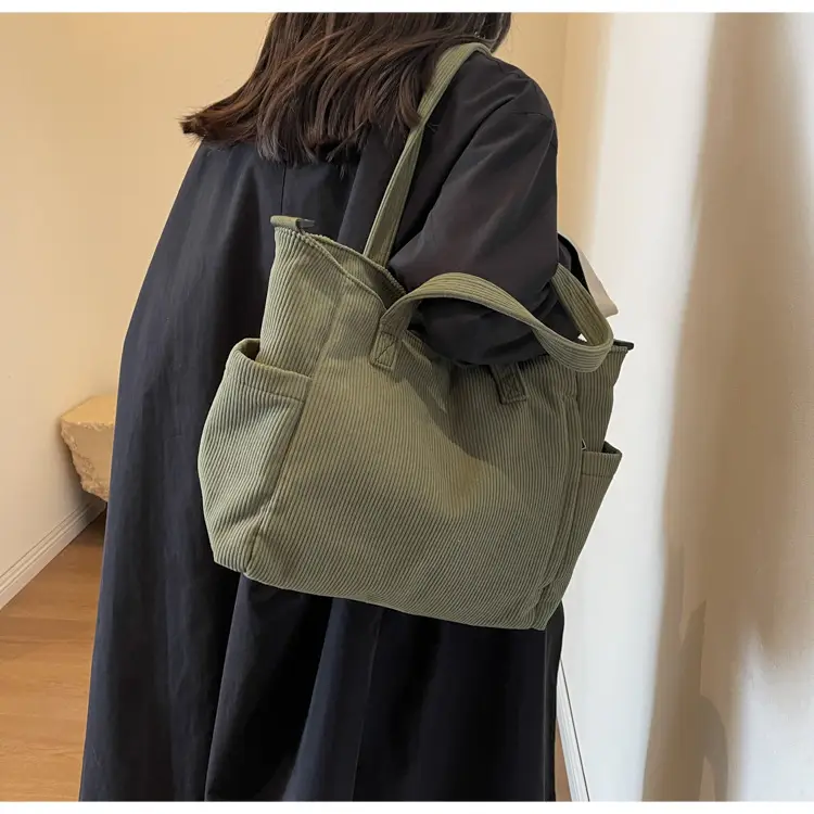 New Corduroy Tote Bag for Women Large Capacity Commuter — feature 23