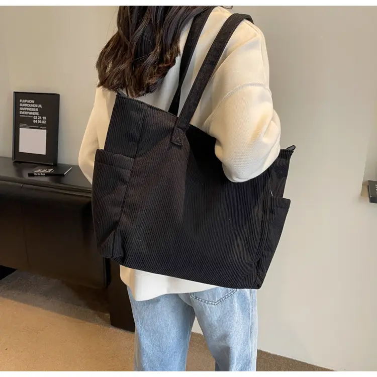 New Corduroy Tote Bag for Women Large Capacity Commuter — feature 29