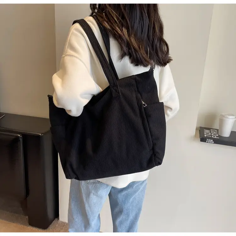 New Corduroy Tote Bag for Women Large Capacity Commuter — feature 30
