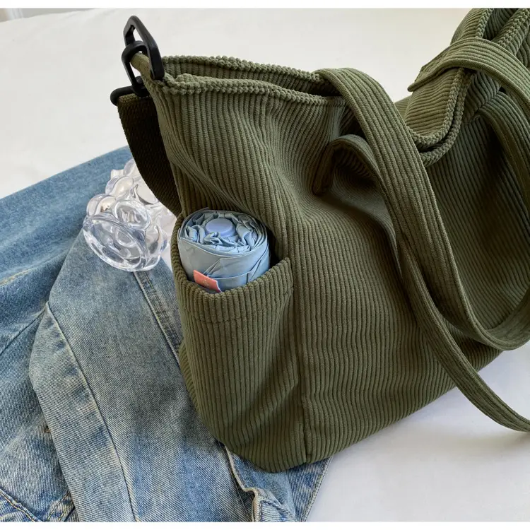 New Corduroy Tote Bag for Women Large Capacity Commuter — feature 41