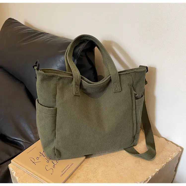 New Corduroy Tote Bag for Women Large Capacity Commuter — feature 47
