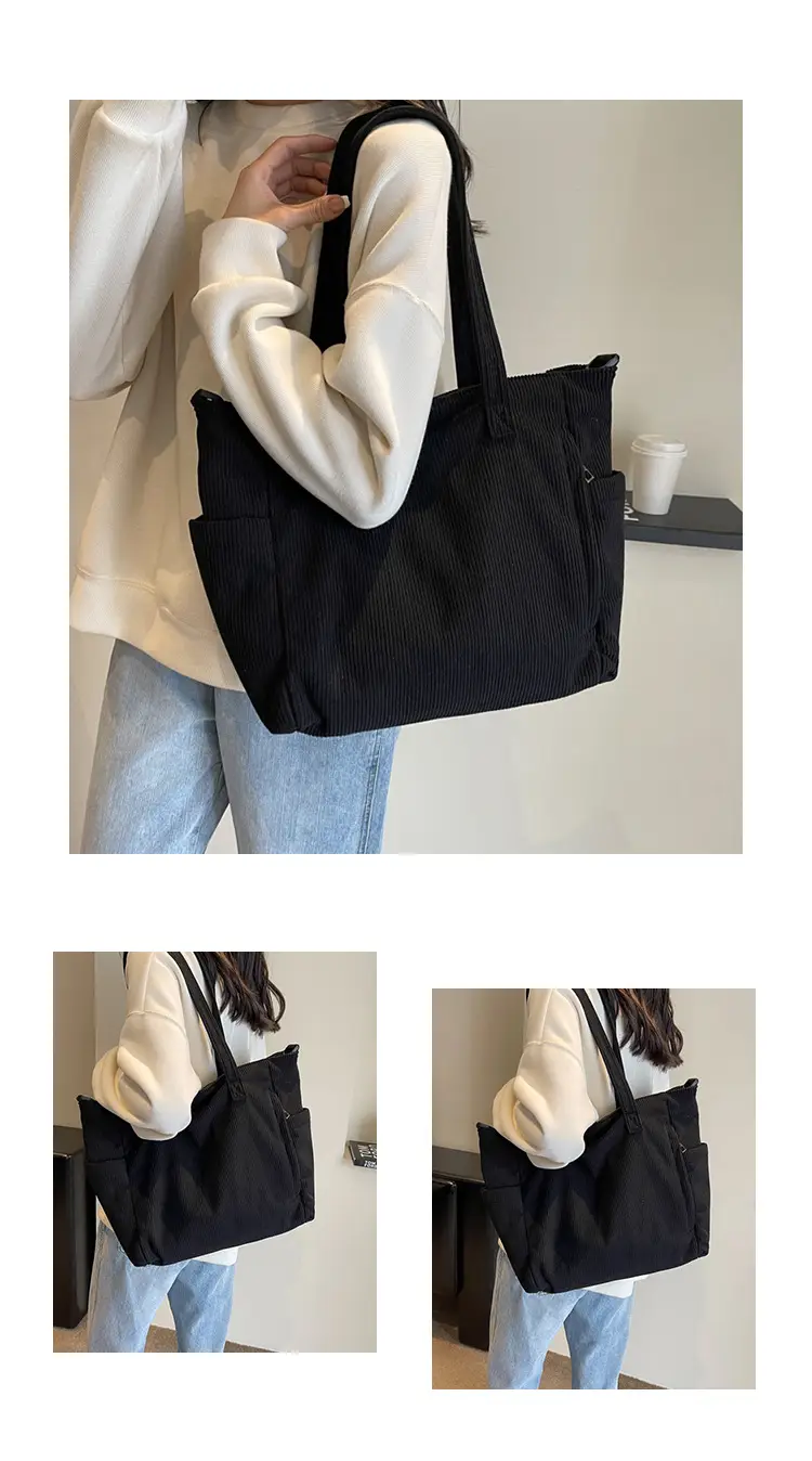 New Corduroy Tote Bag for Women Large Capacity Commuter — feature 9