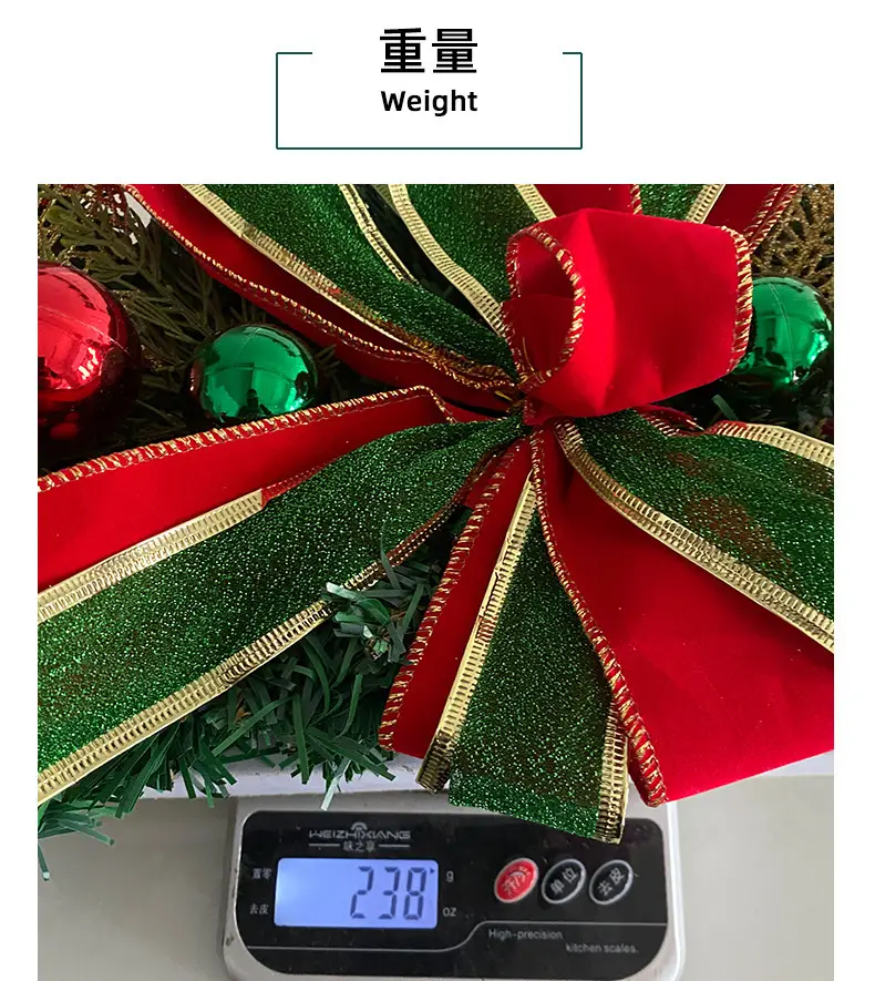 Cangyan 45cm Red Bow Upside-Down Tree Garland — feature 11