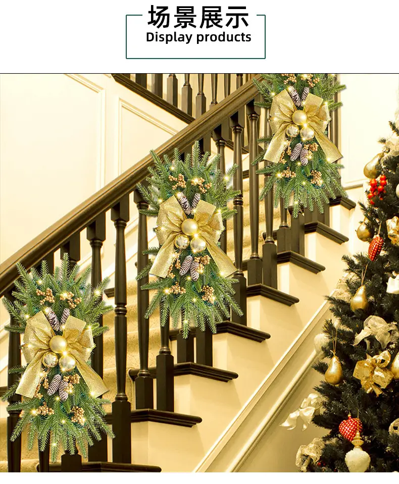 Cangyan 45cm Red Bow Upside-Down Tree Garland — feature 4