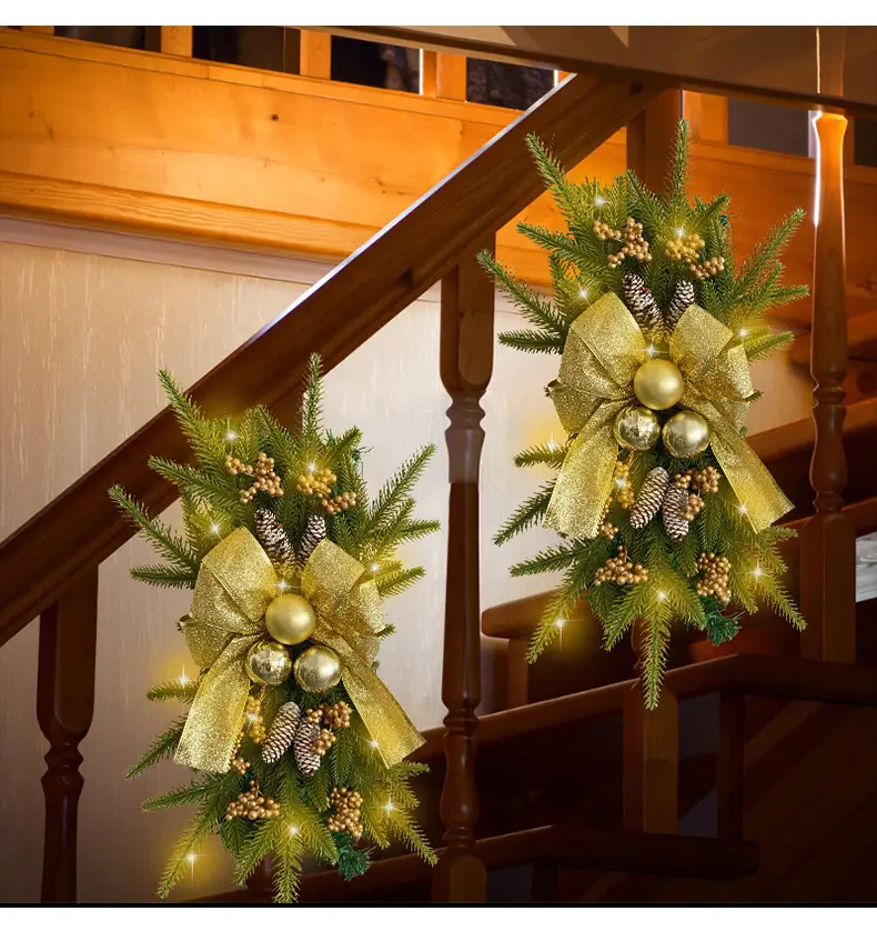 Cangyan 45cm Red Bow Upside-Down Tree Garland — feature 6