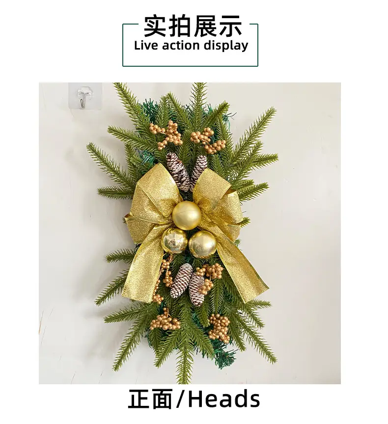 Cangyan 45cm Red Bow Upside-Down Tree Garland — feature 9