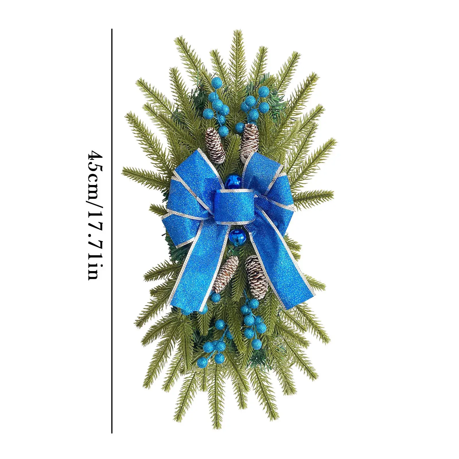 Cangyan 45cm Red Bow Upside-Down Tree Garland