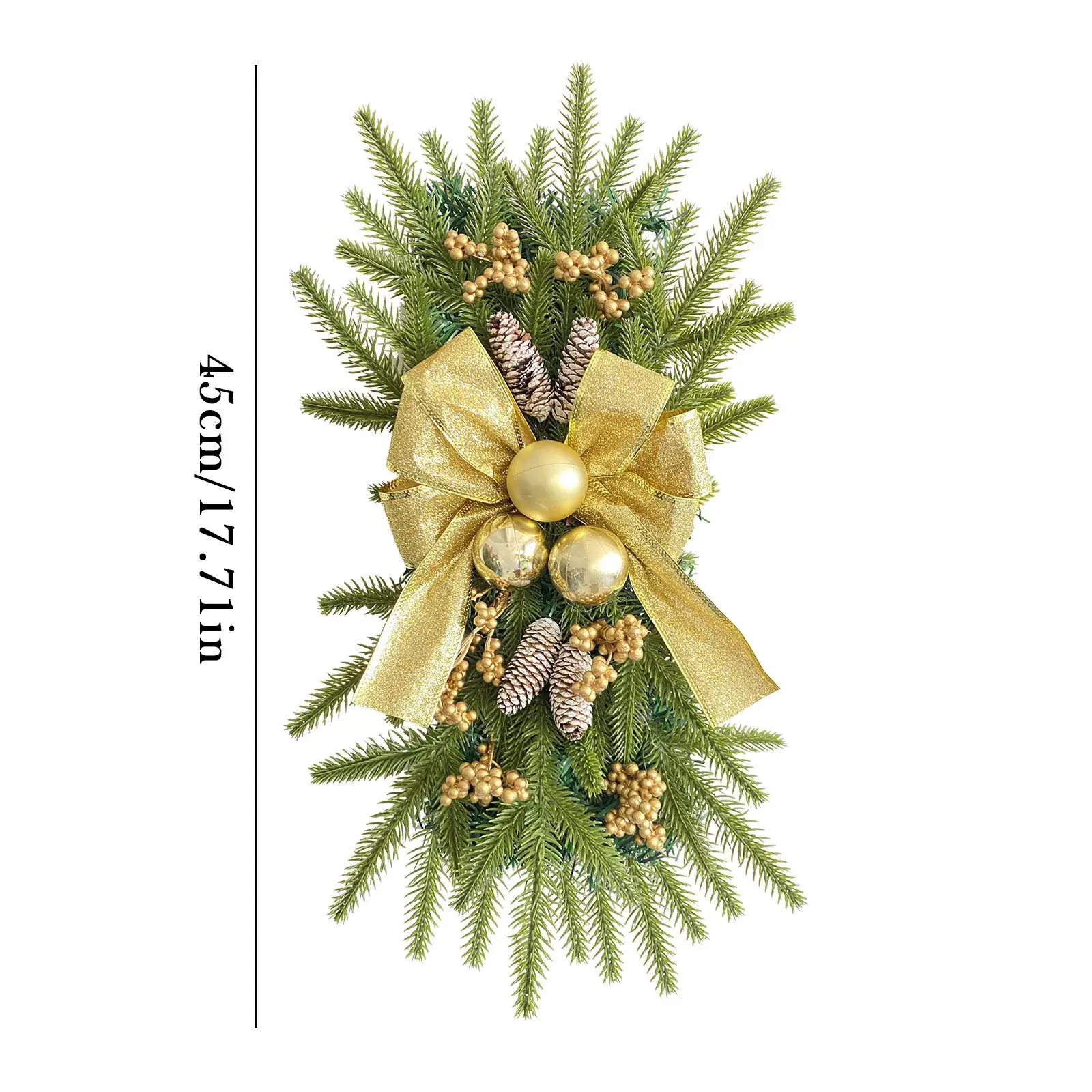Cangyan 45cm Red Bow Upside-Down Tree Garland