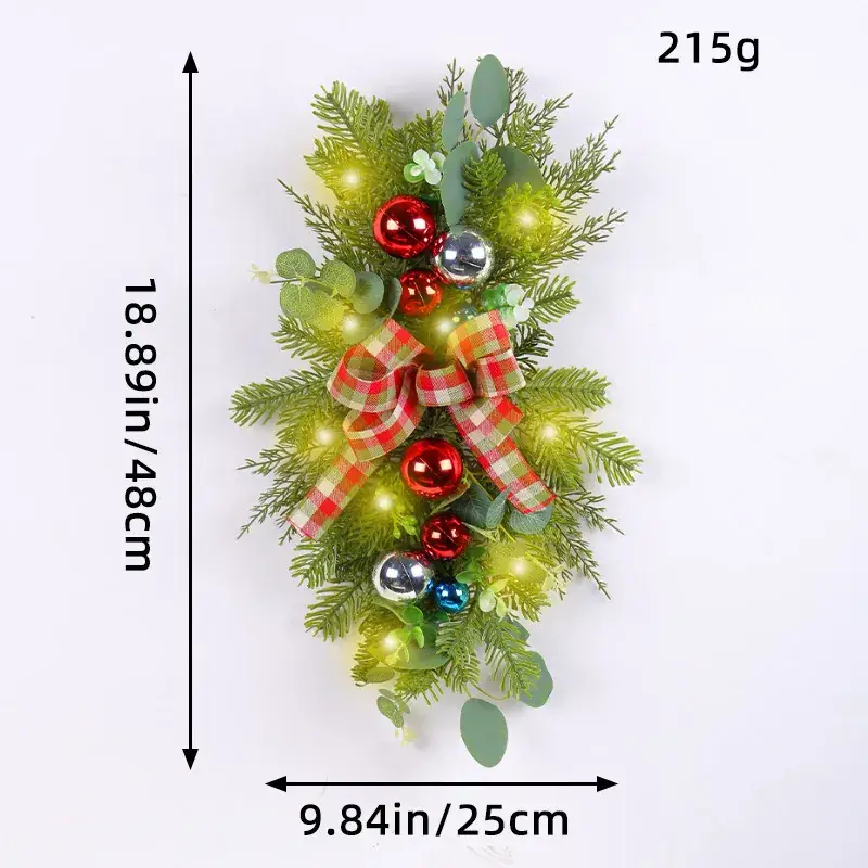 Cangyan 45cm Red Bow Upside-Down Tree Garland