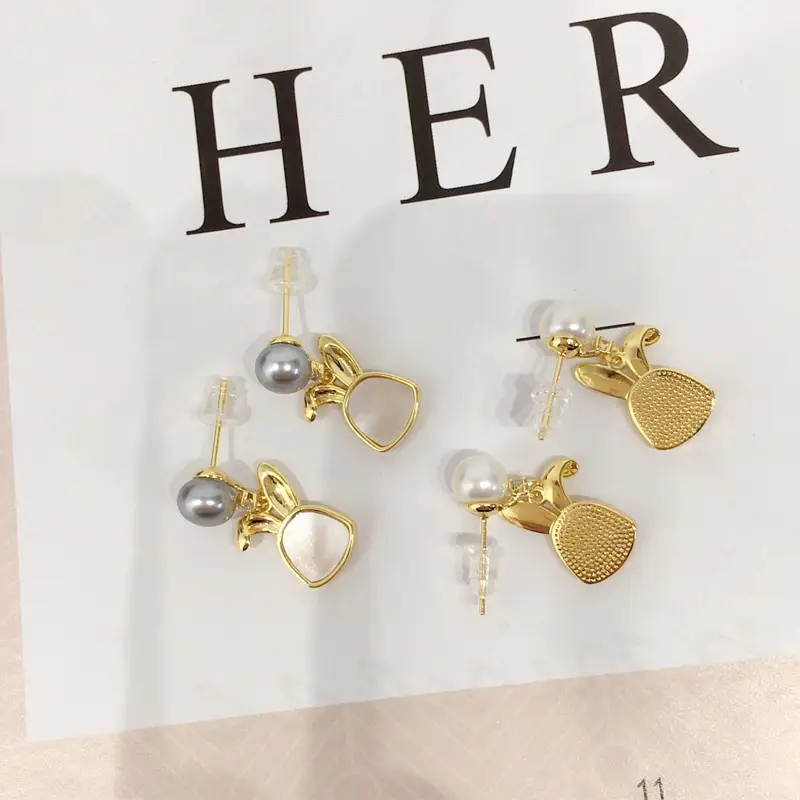 Zhuji Pearl Earrings for Women 18K Gold Filled Sea Mother Rabbit Design — feature 12