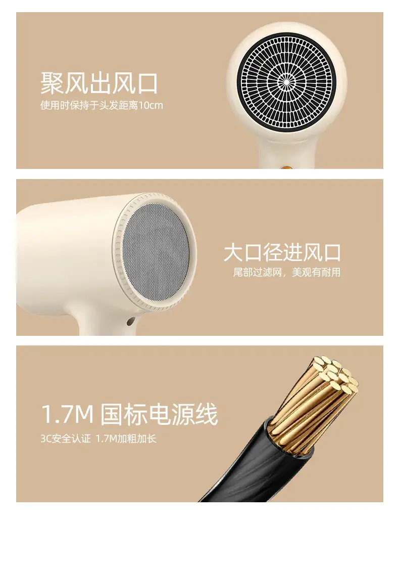 New Hair Dryer Constant Temp Blue Light High Power — feature 8